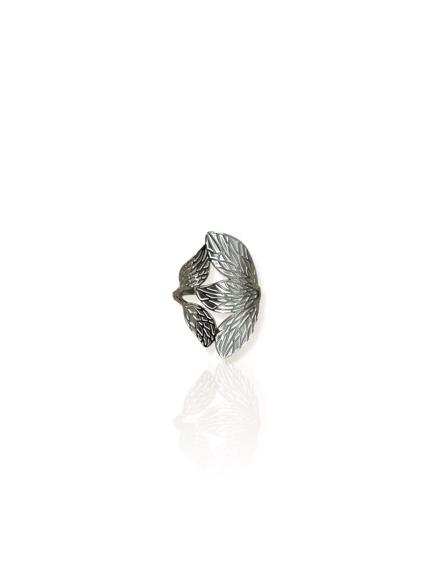 Anillo hoja entrelazada plateado - Image 2