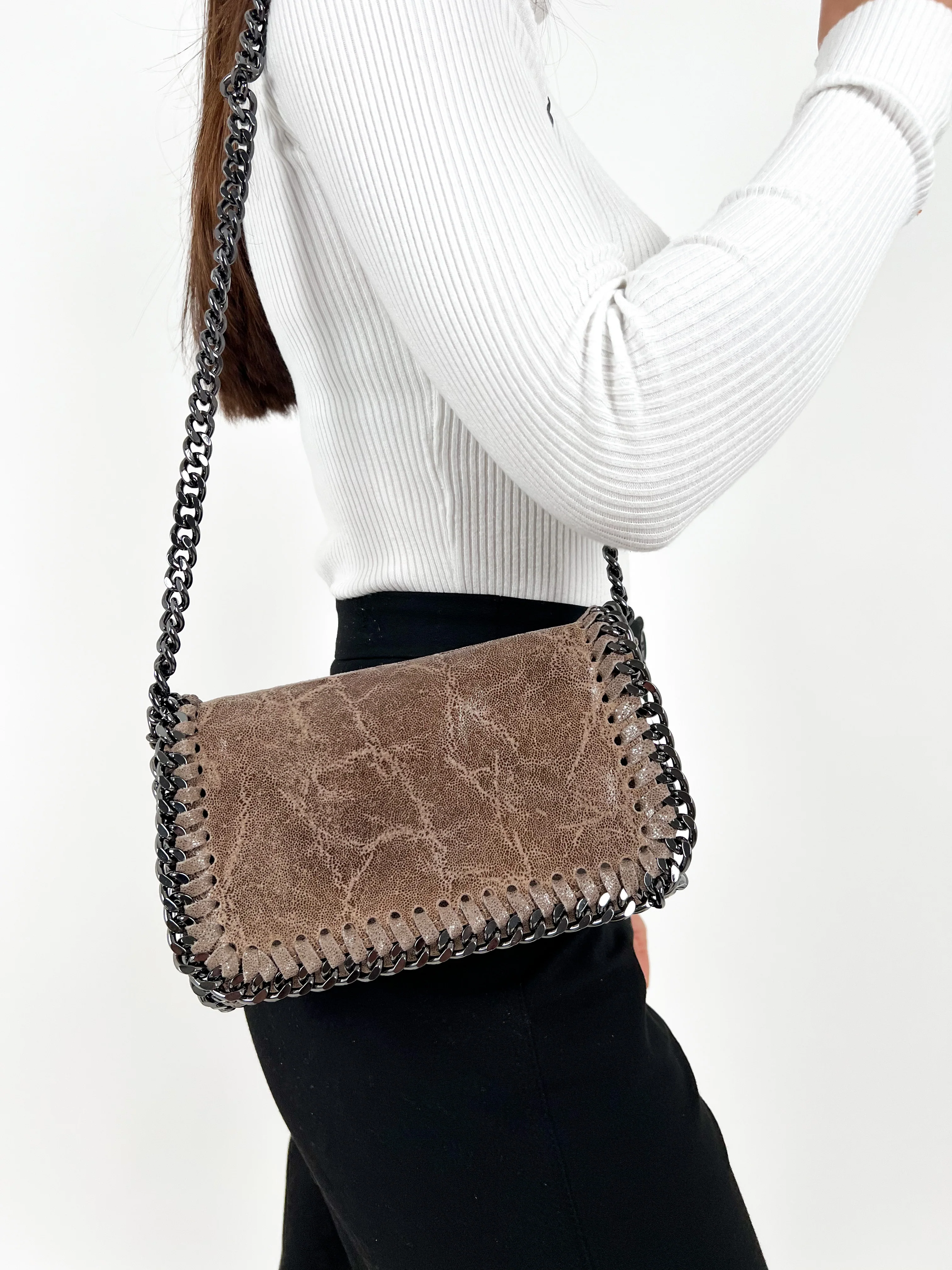 Bolso midi piel marrón - Image 5