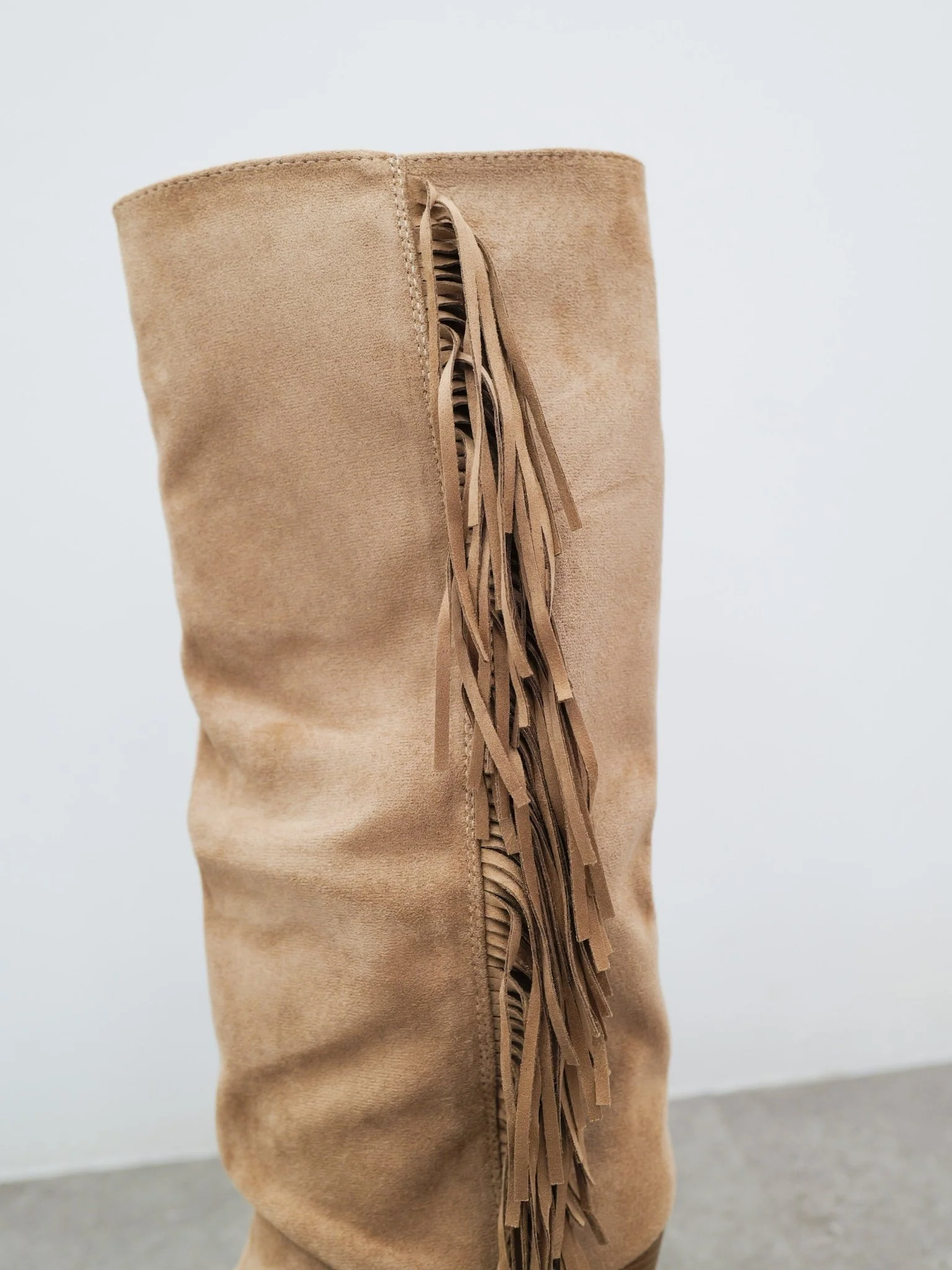 Botas cowboy flecos lateral beige - Image 5