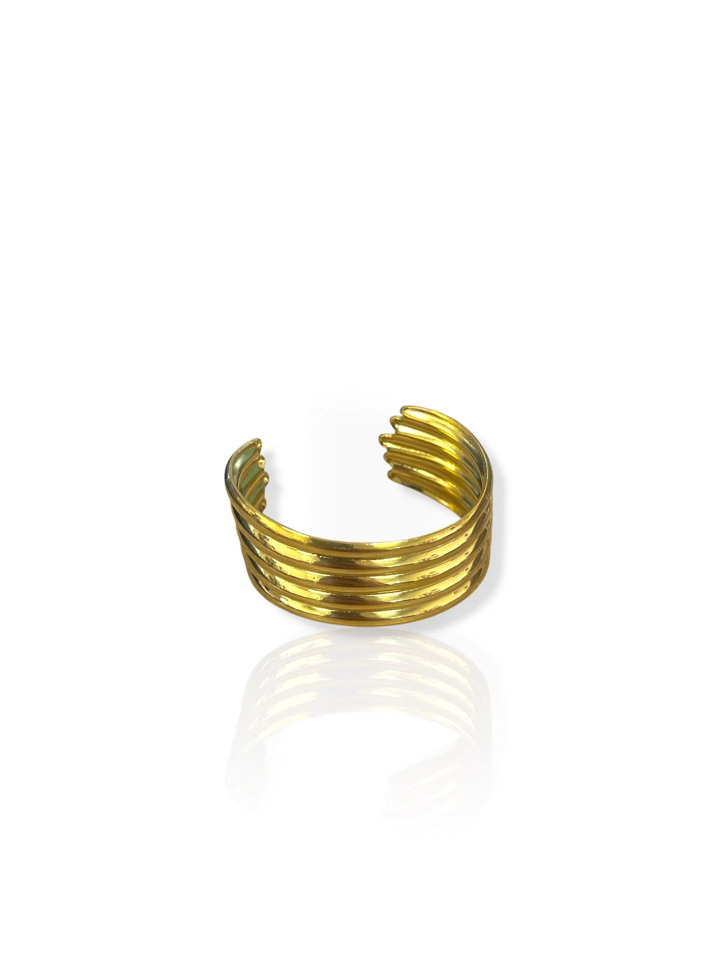 Brazalete aros asimétrico dorado - Image 2