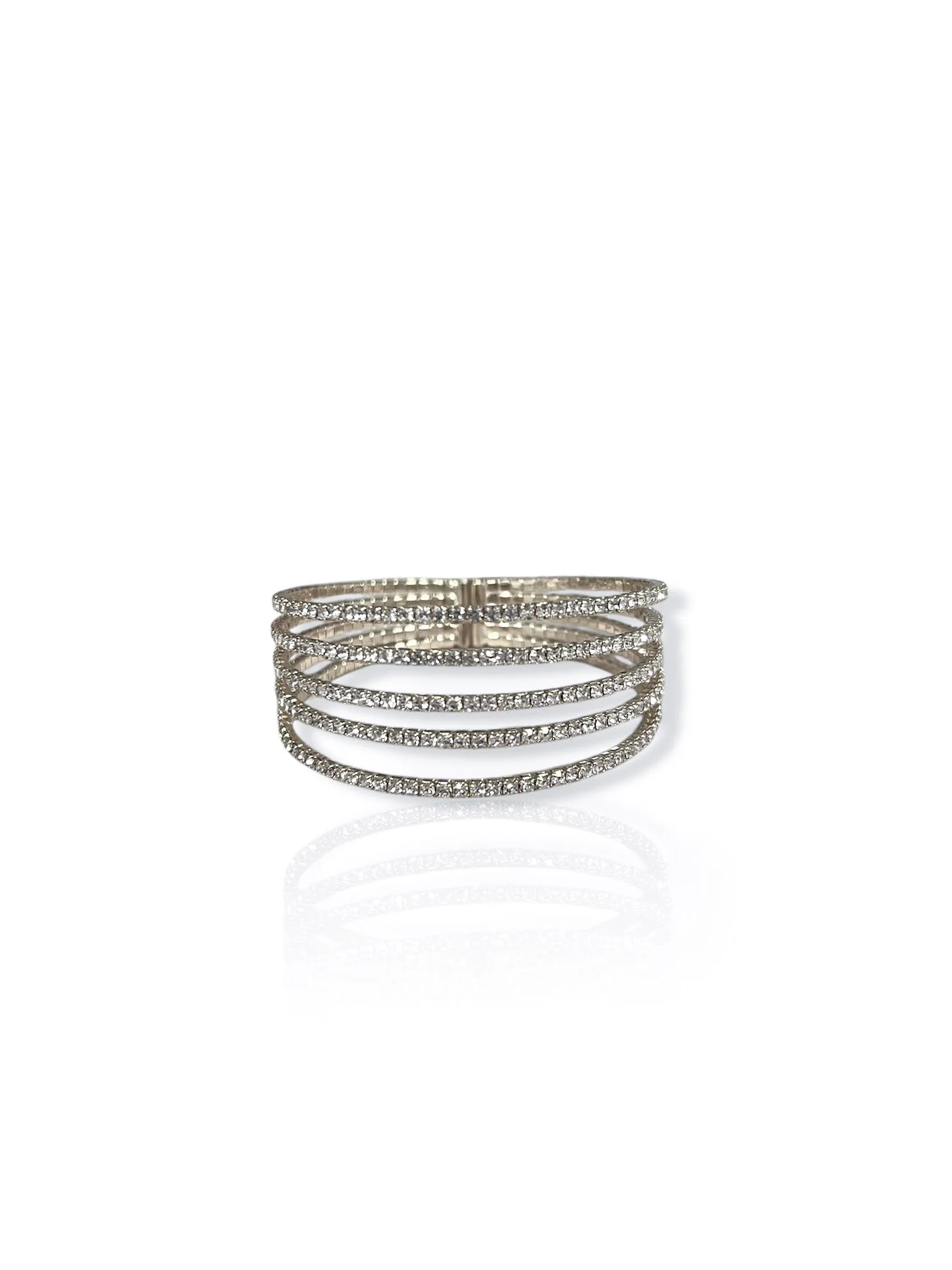 Brazalete aros brillos plata