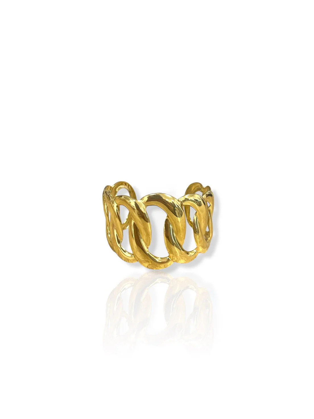 Brazalete aros entrelazados dorado
