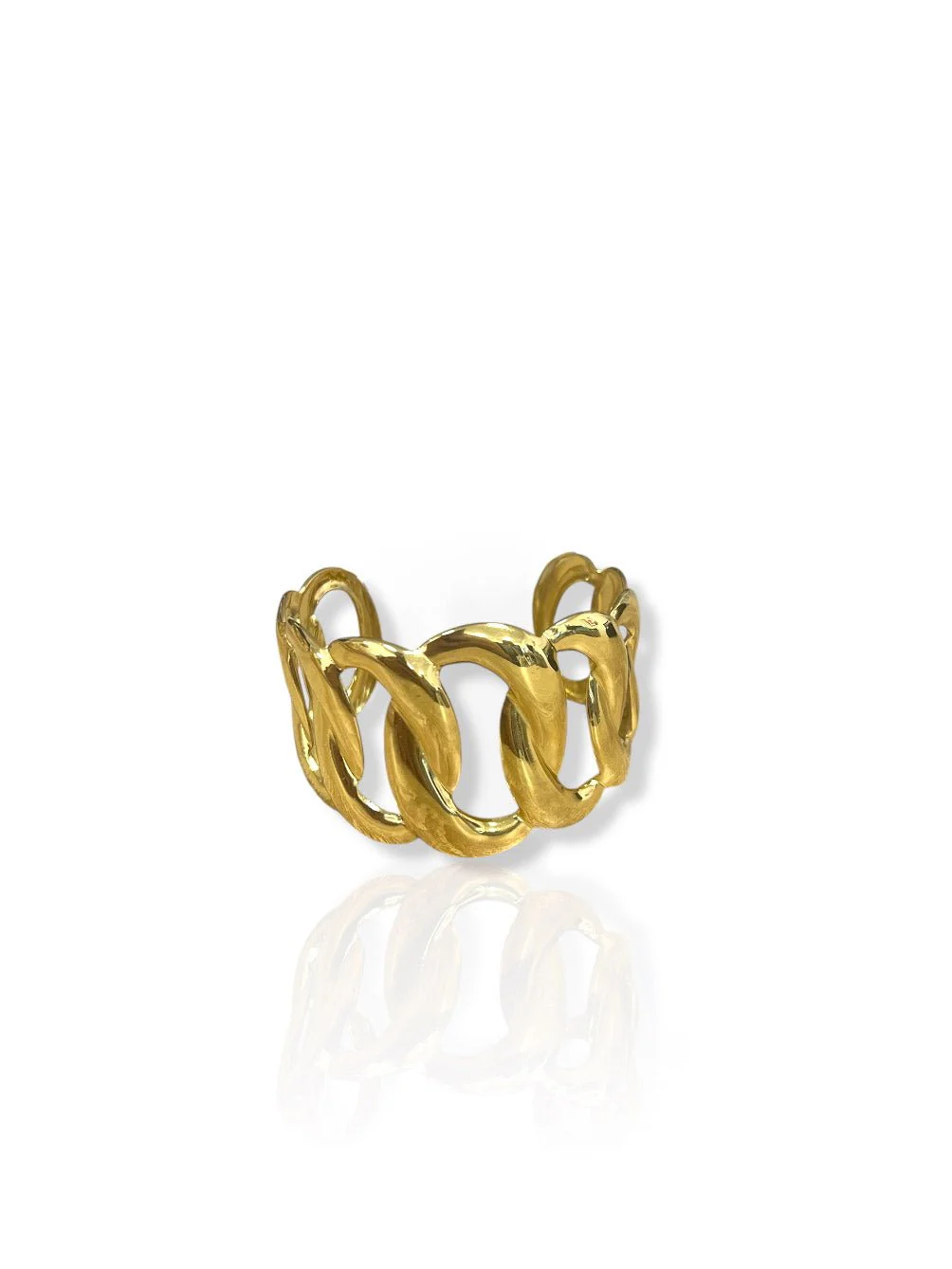 Brazalete aros entrelazados dorado - Image 2
