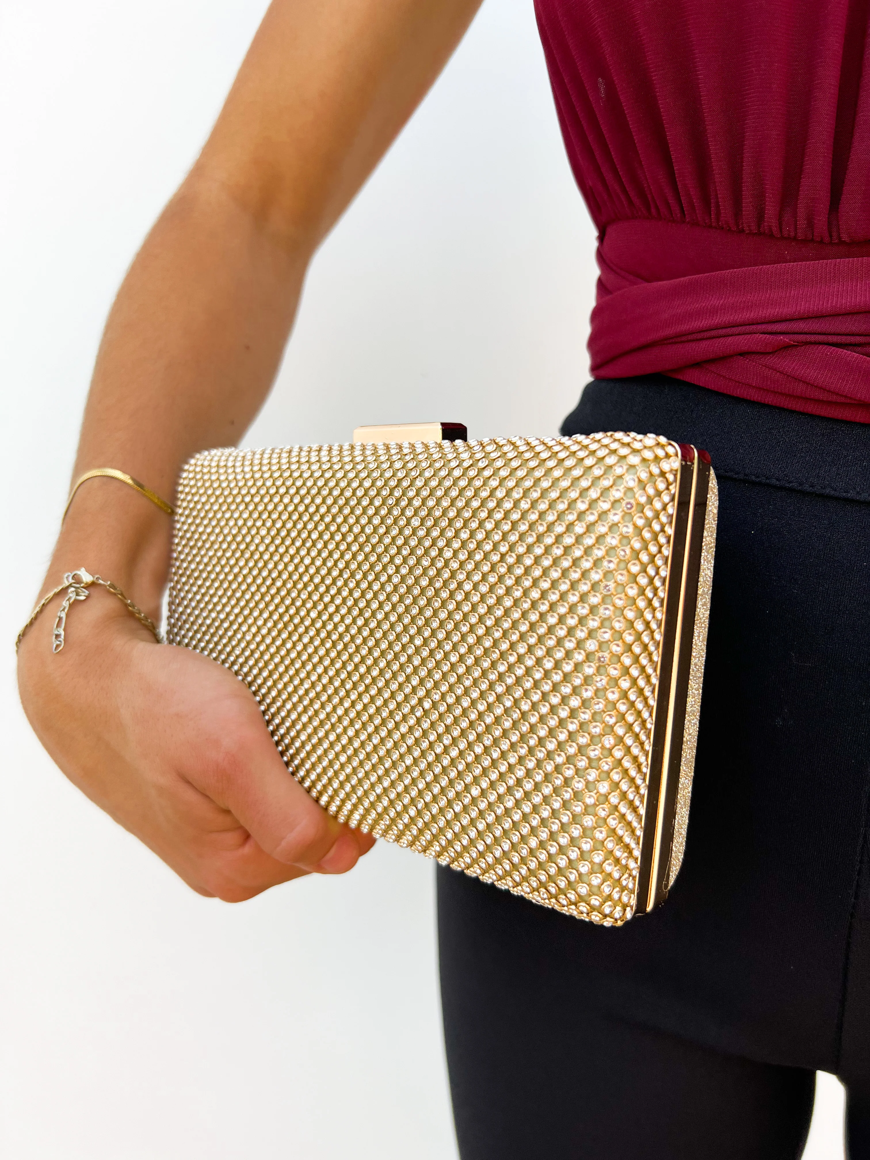 Clutch brillos dorado efecto - Image 8