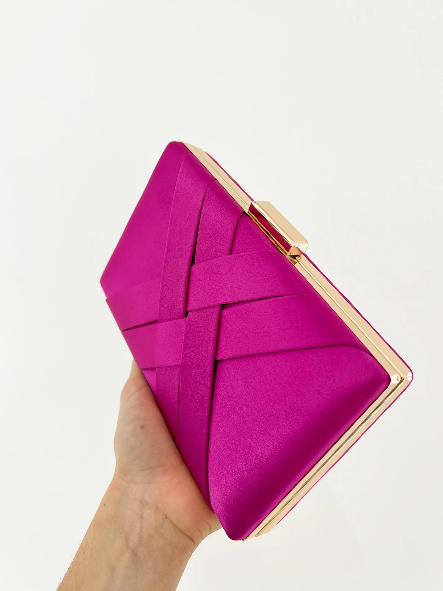 Clutch satinado rosa - Image 2