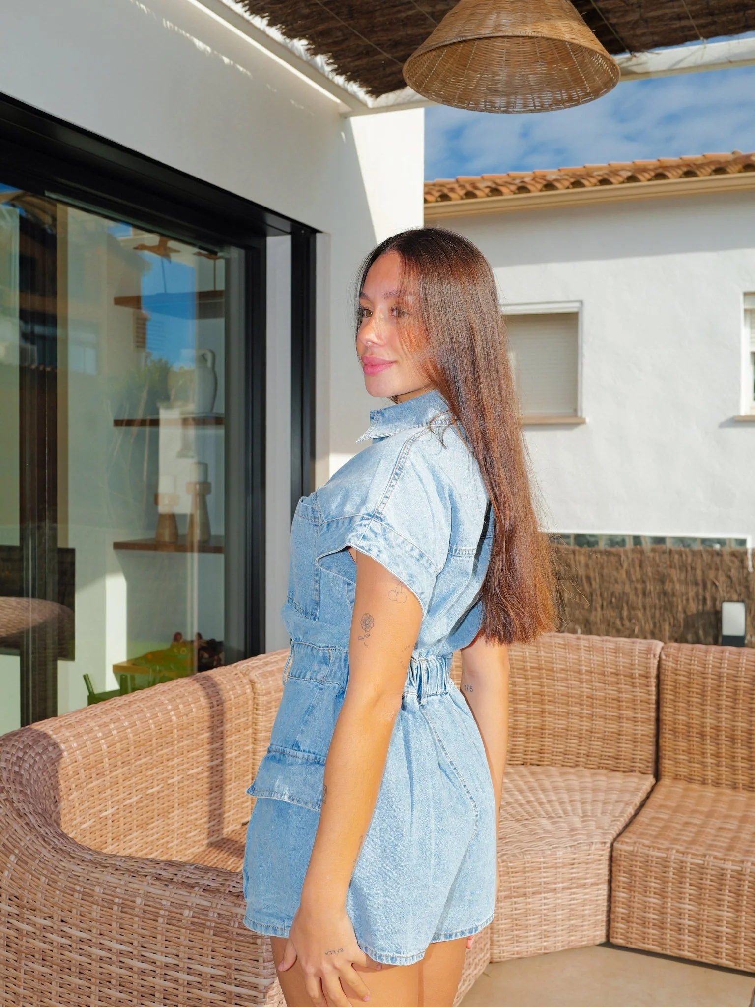 Mono corto botones denim - Image 4