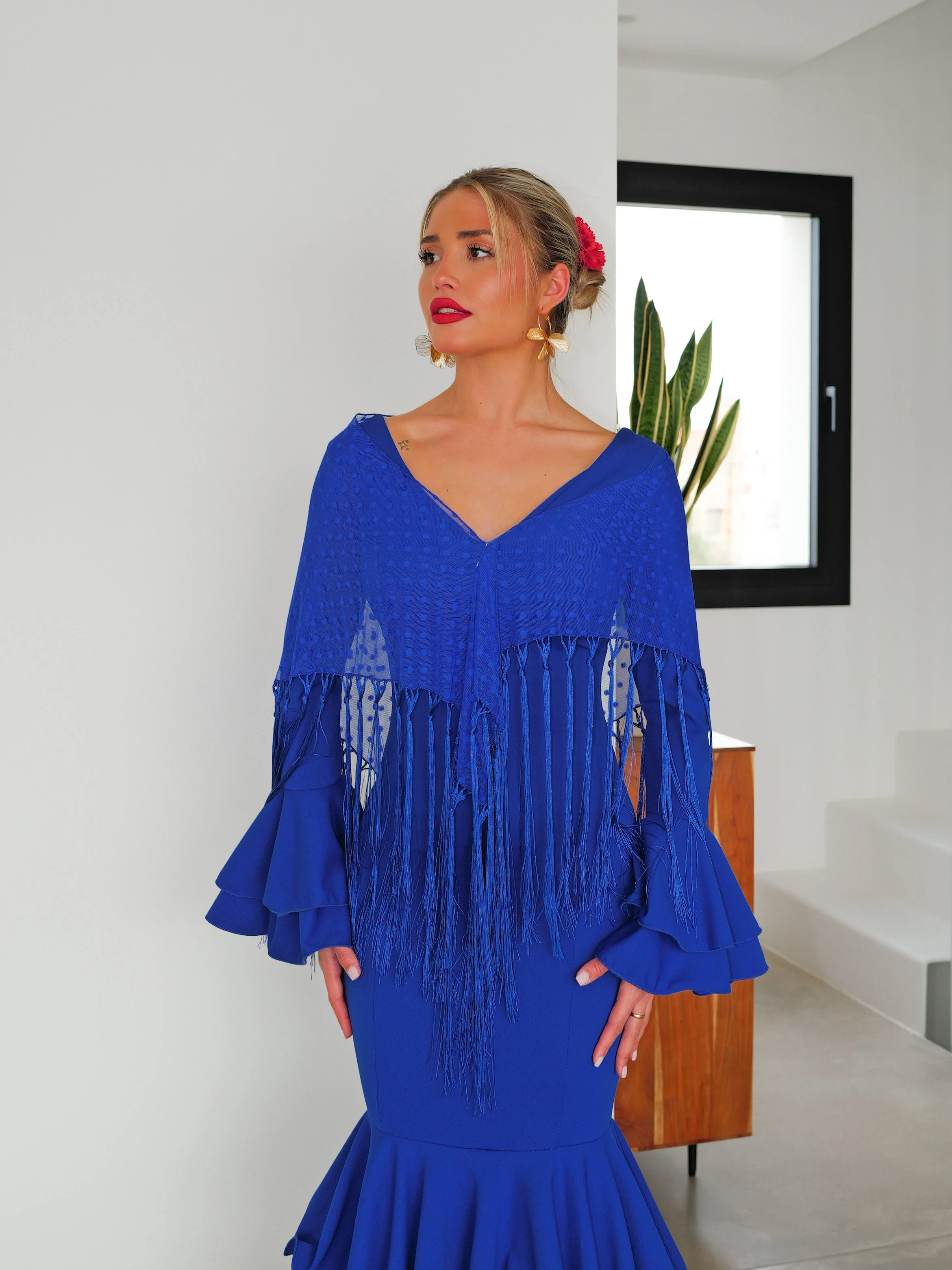 Traje flamenca volantes azul - Image 12
