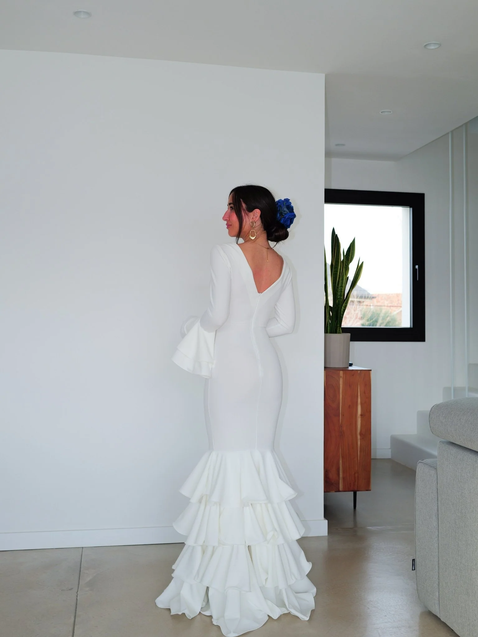 Traje flamenca volantes blanco - Image 7