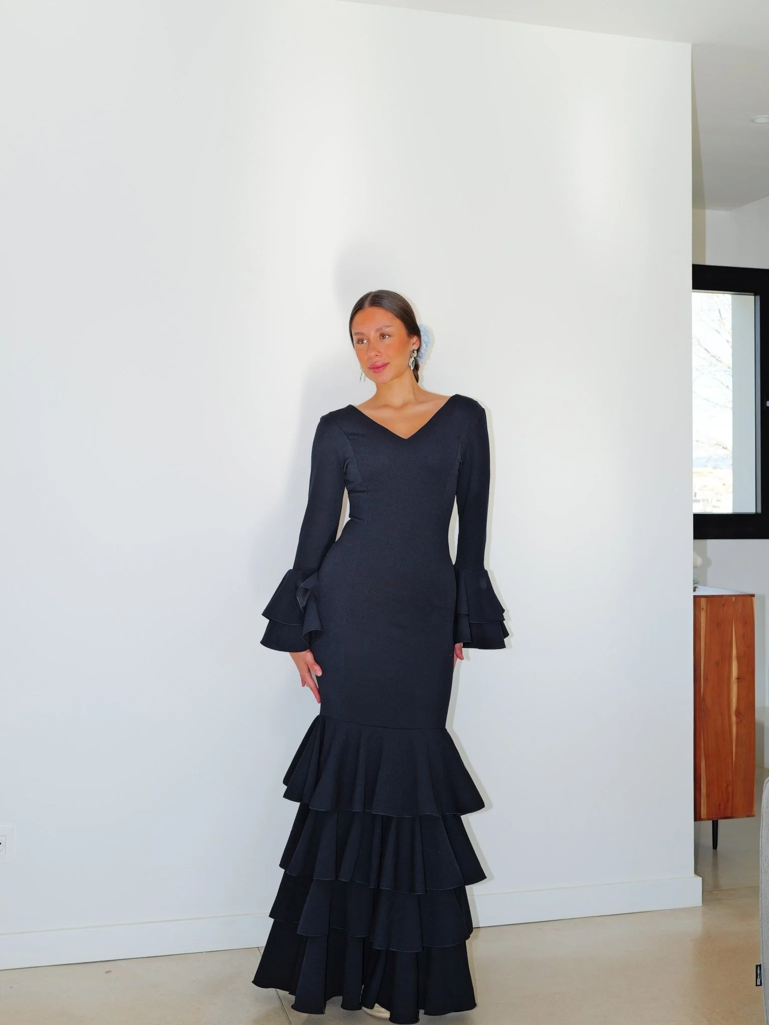 Traje flamenca volantes marino