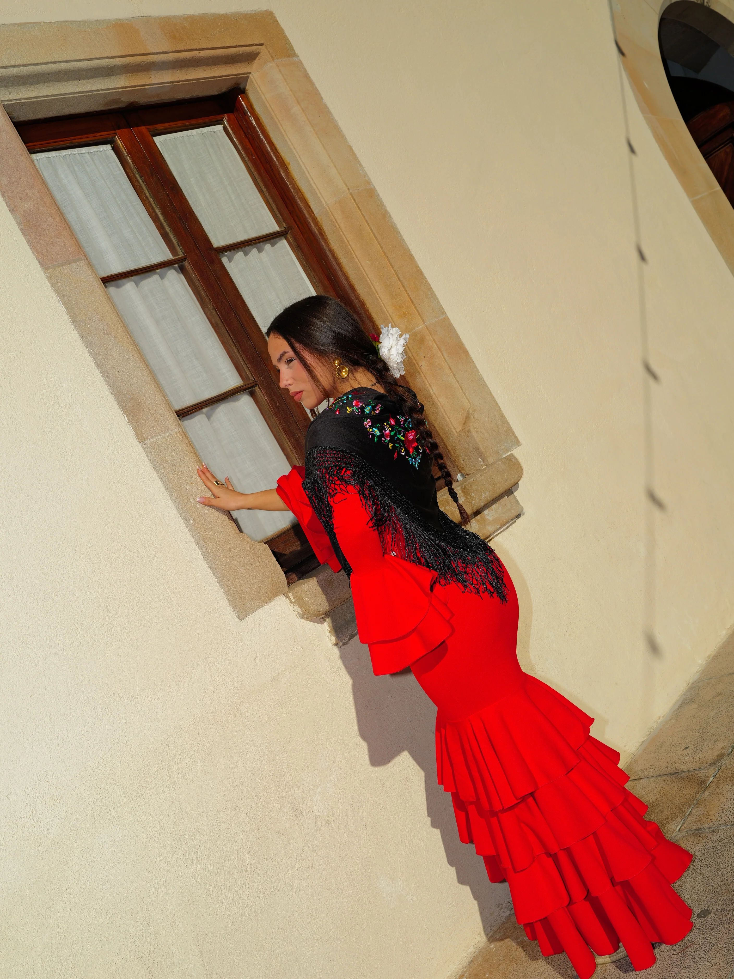 Traje flamenca volantes rojo - Image 3