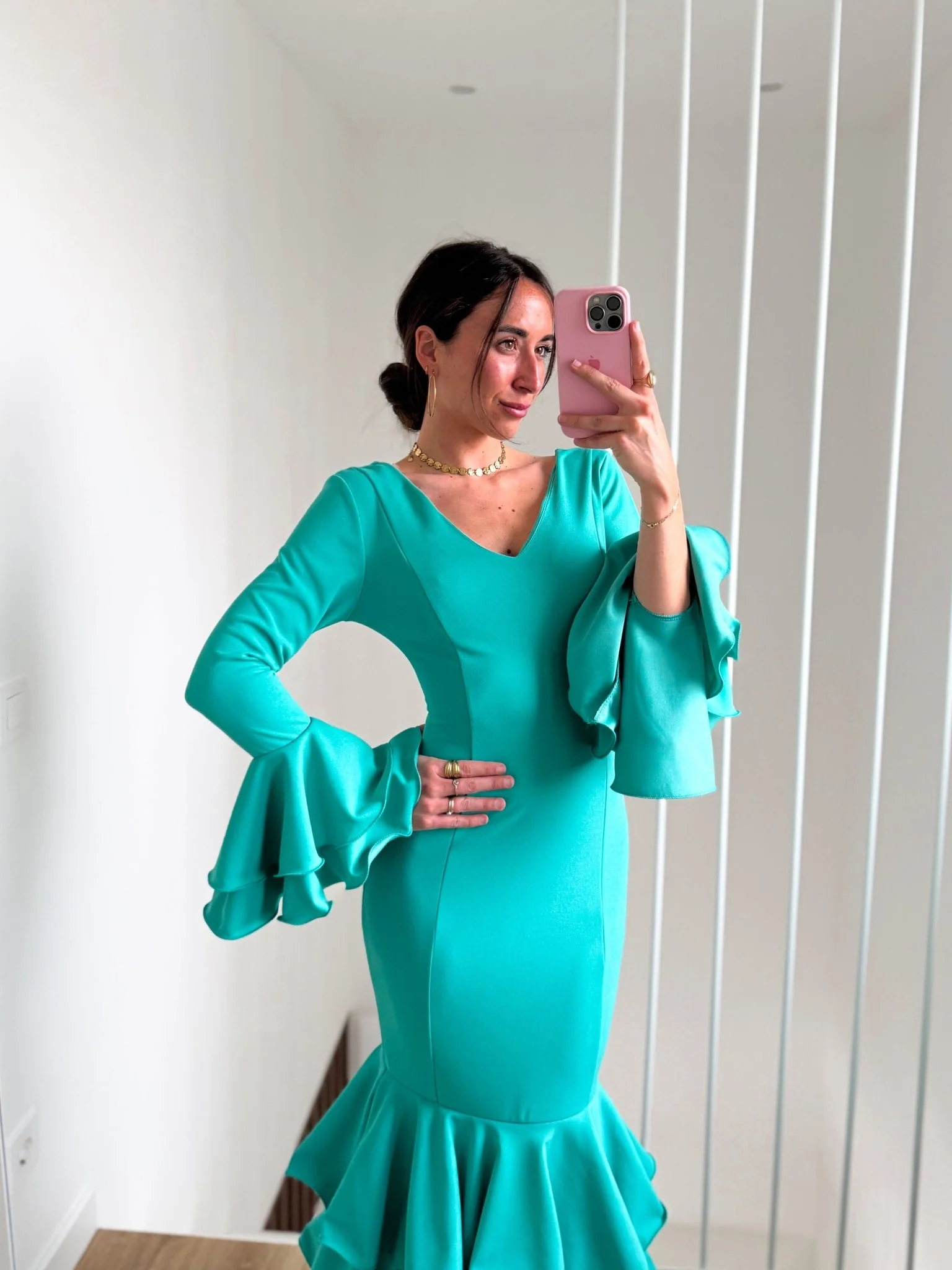 Traje flamenca volantes turquesa - Image 8