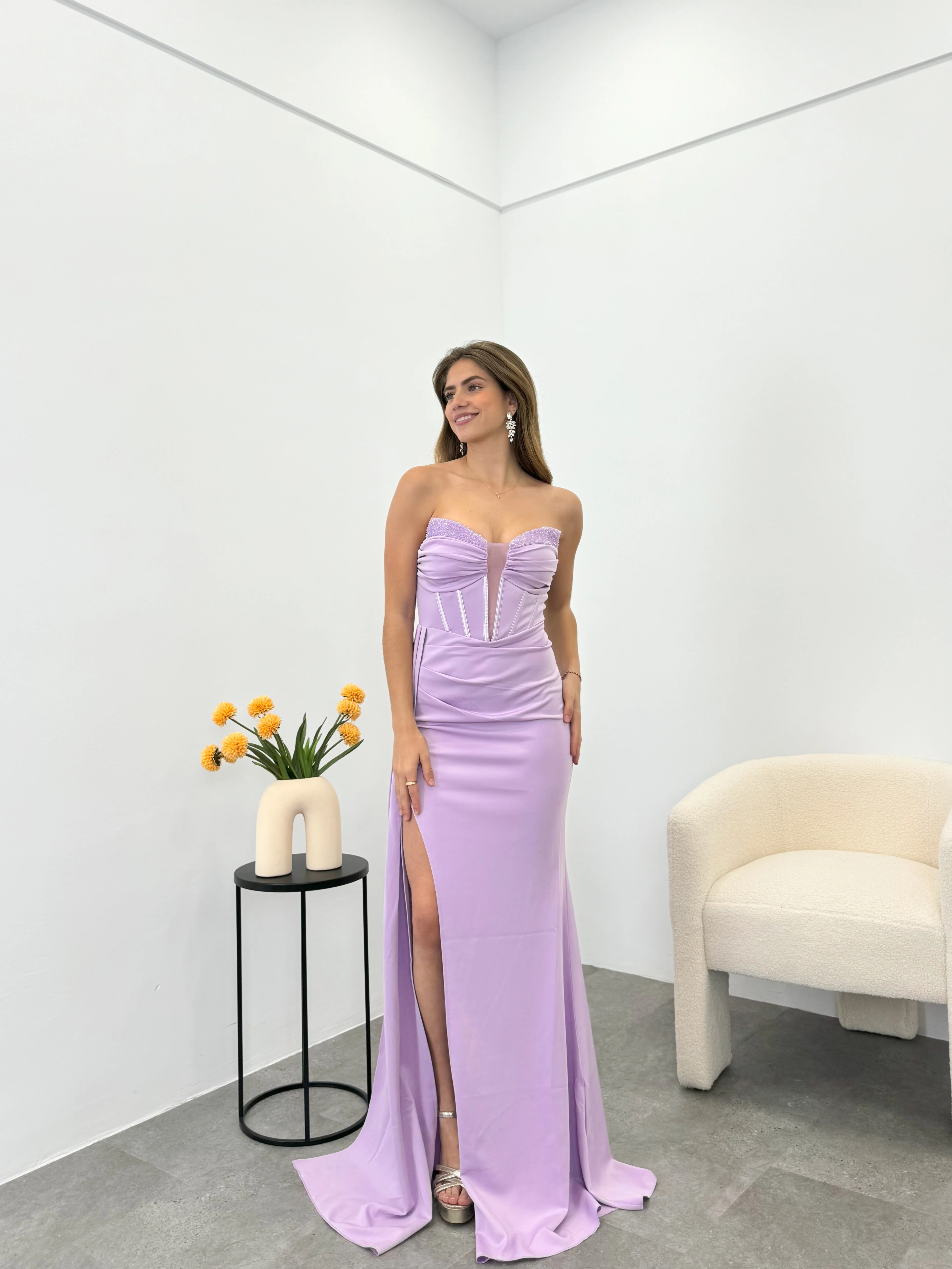 Vestido copas pedrería lila - Image 5