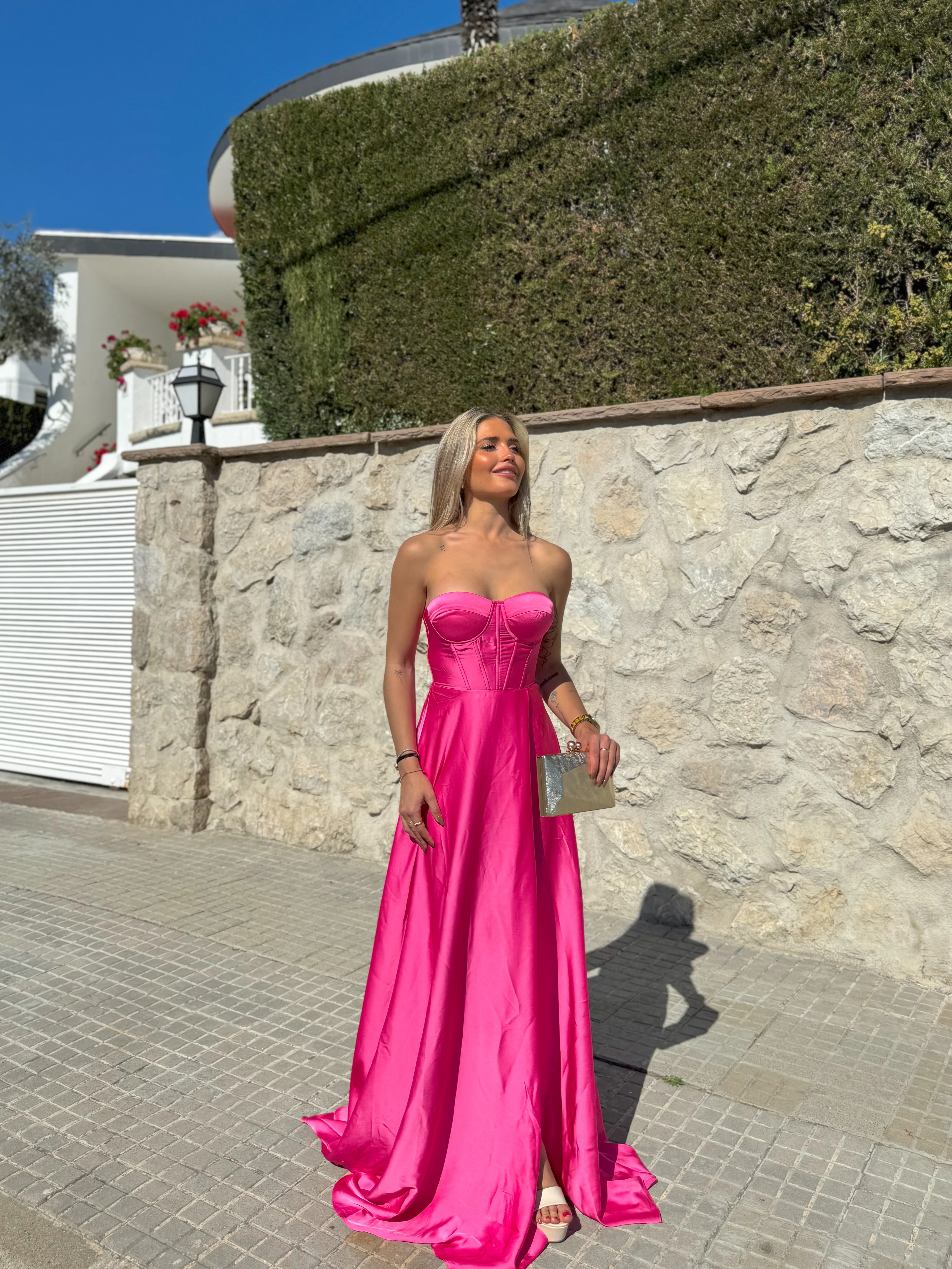 Vestido corse palabra fucsia - Image 4