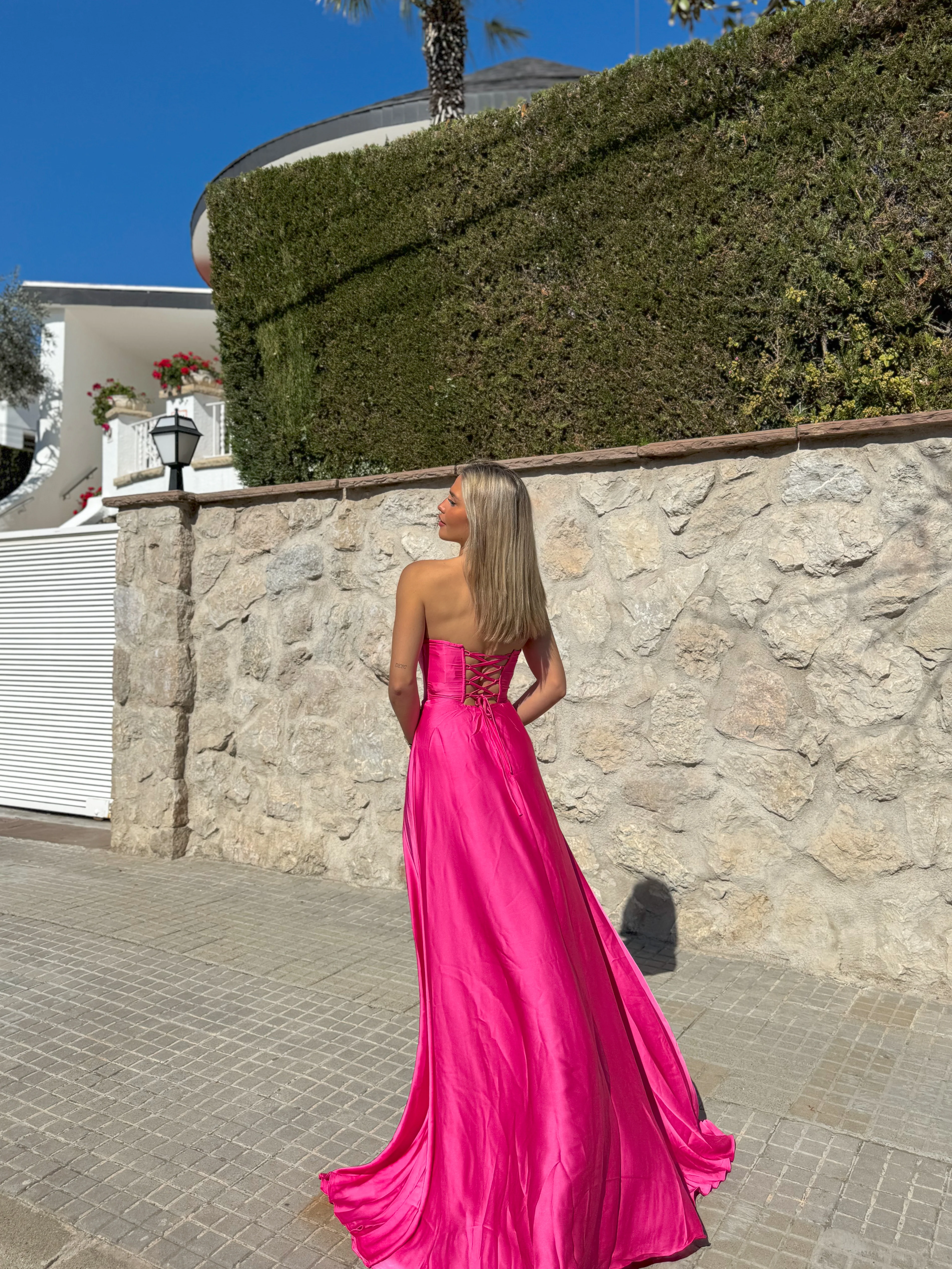 Vestido corse palabra fucsia - Image 7