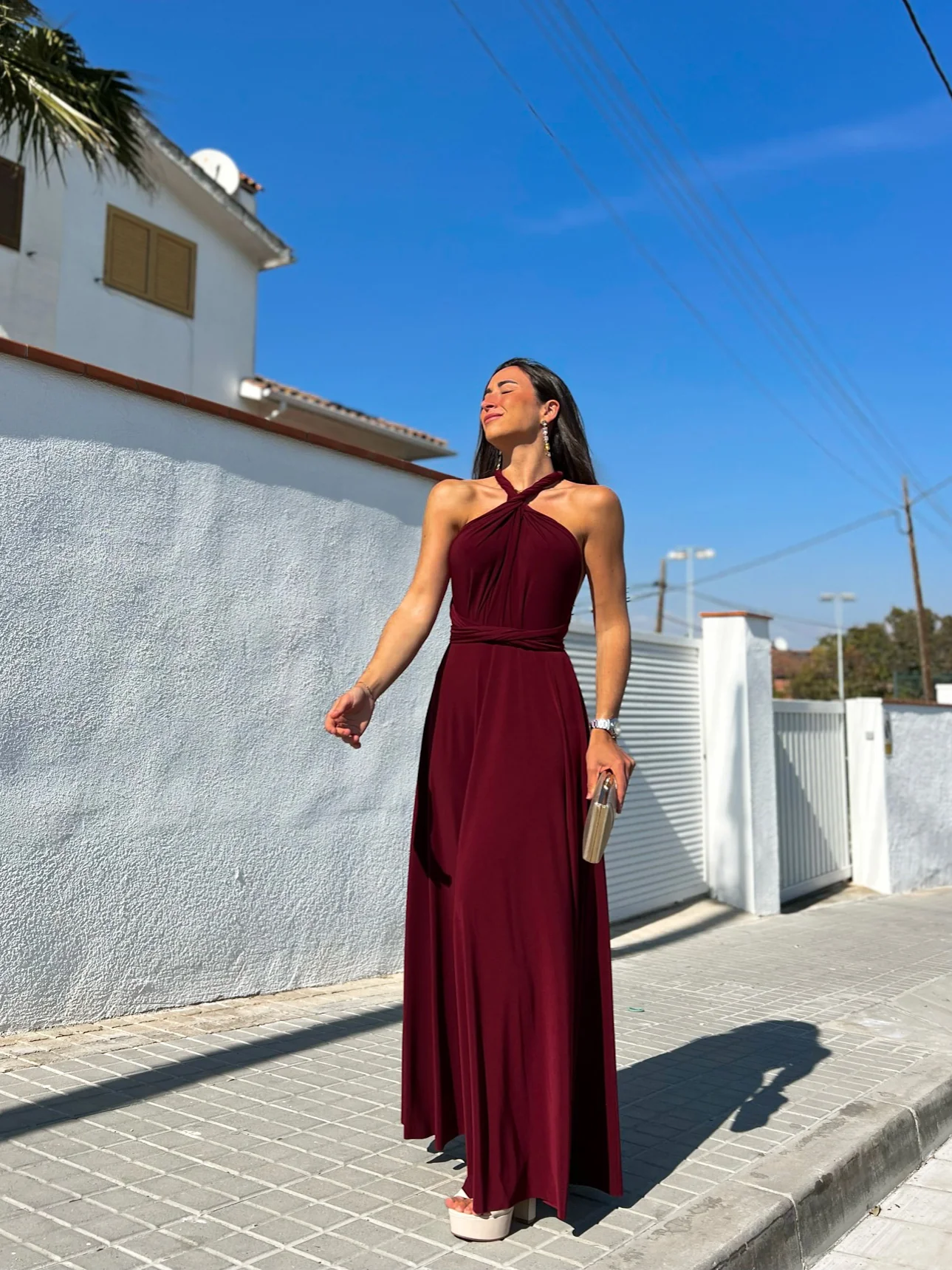 Vestido largo multi burdeos - Image 4