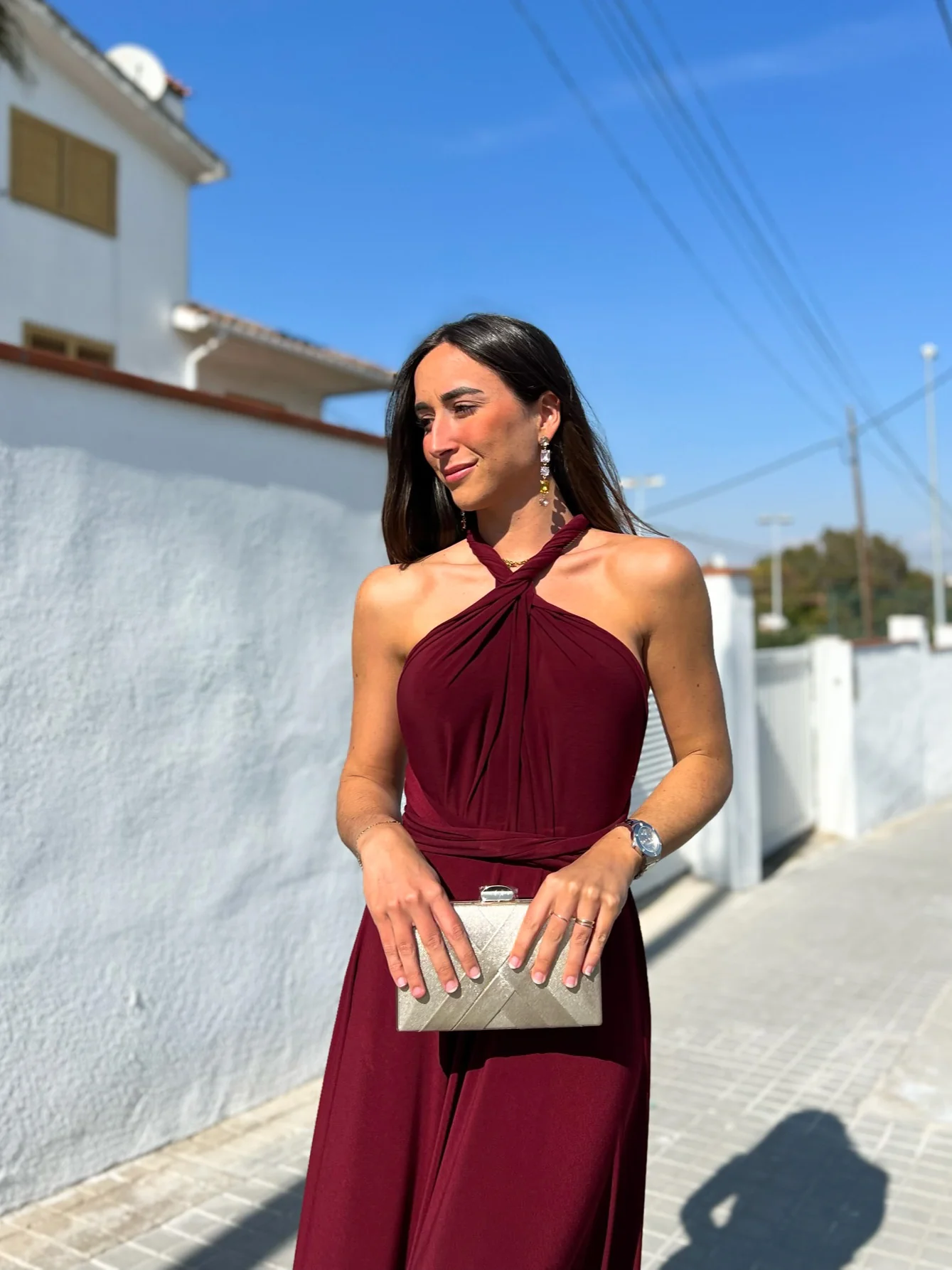 Vestido largo multi burdeos - Image 5