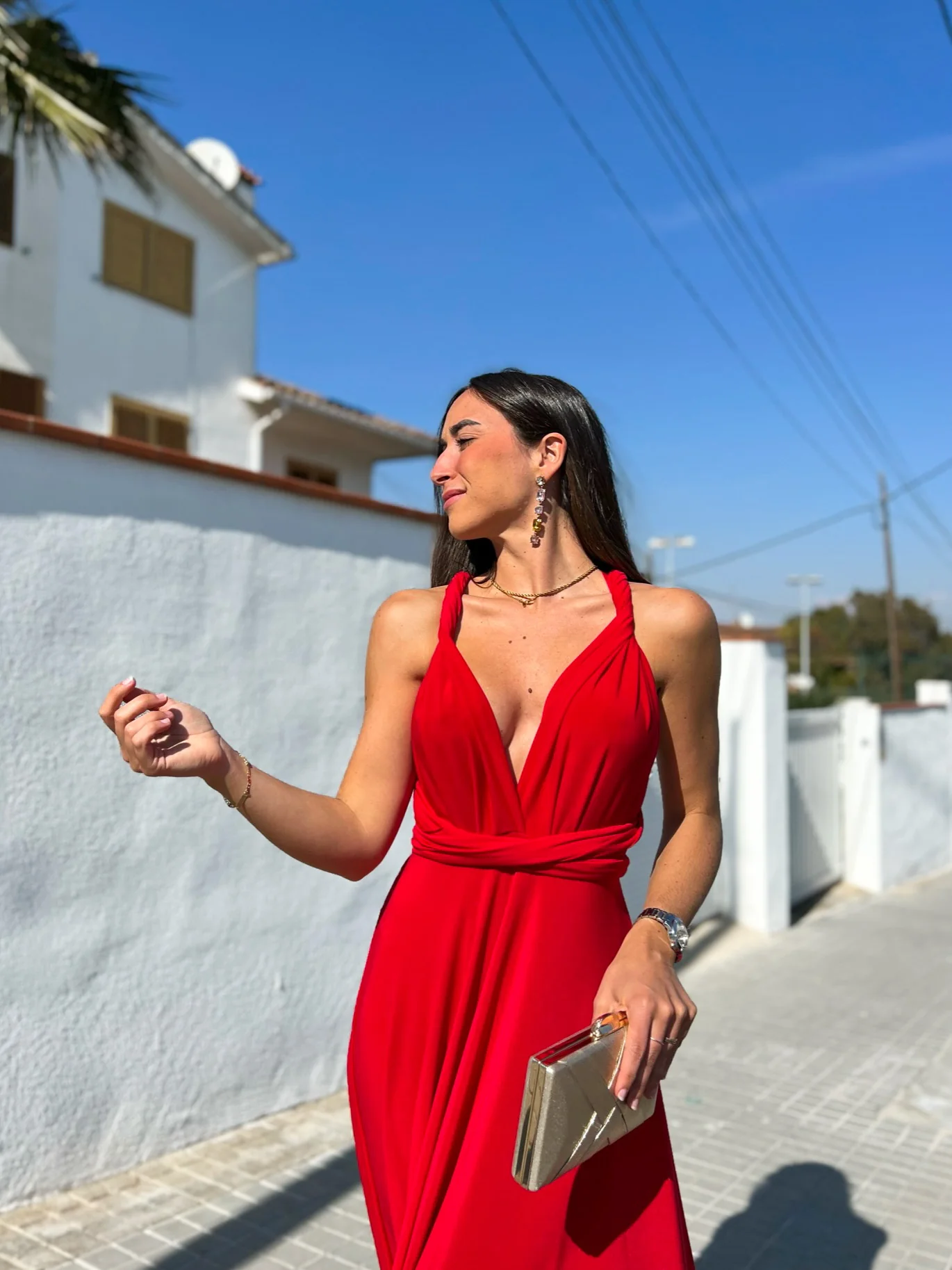 Vestido largo multi rojo - Image 5