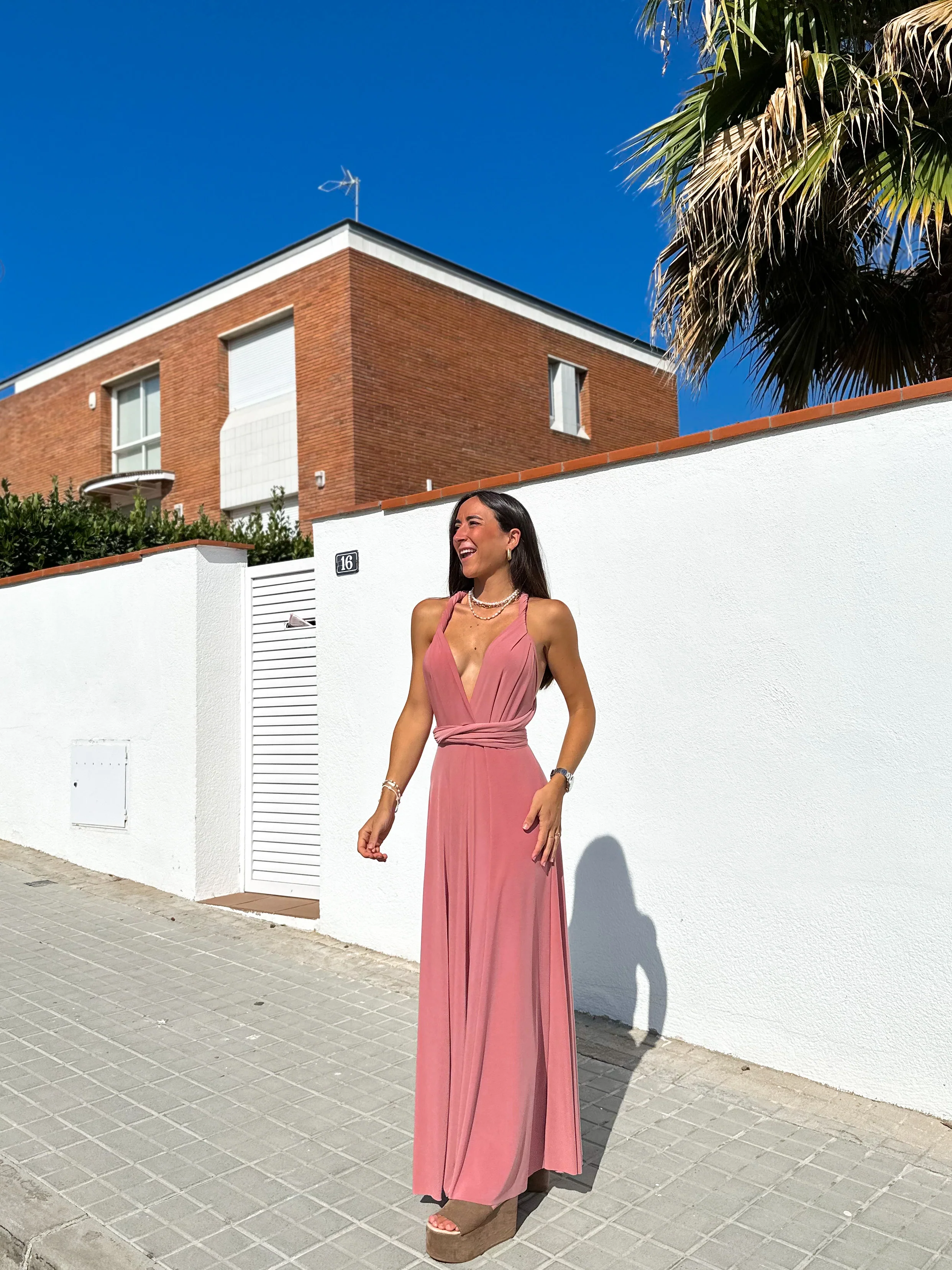 Vestido largo multi rosa - Image 5