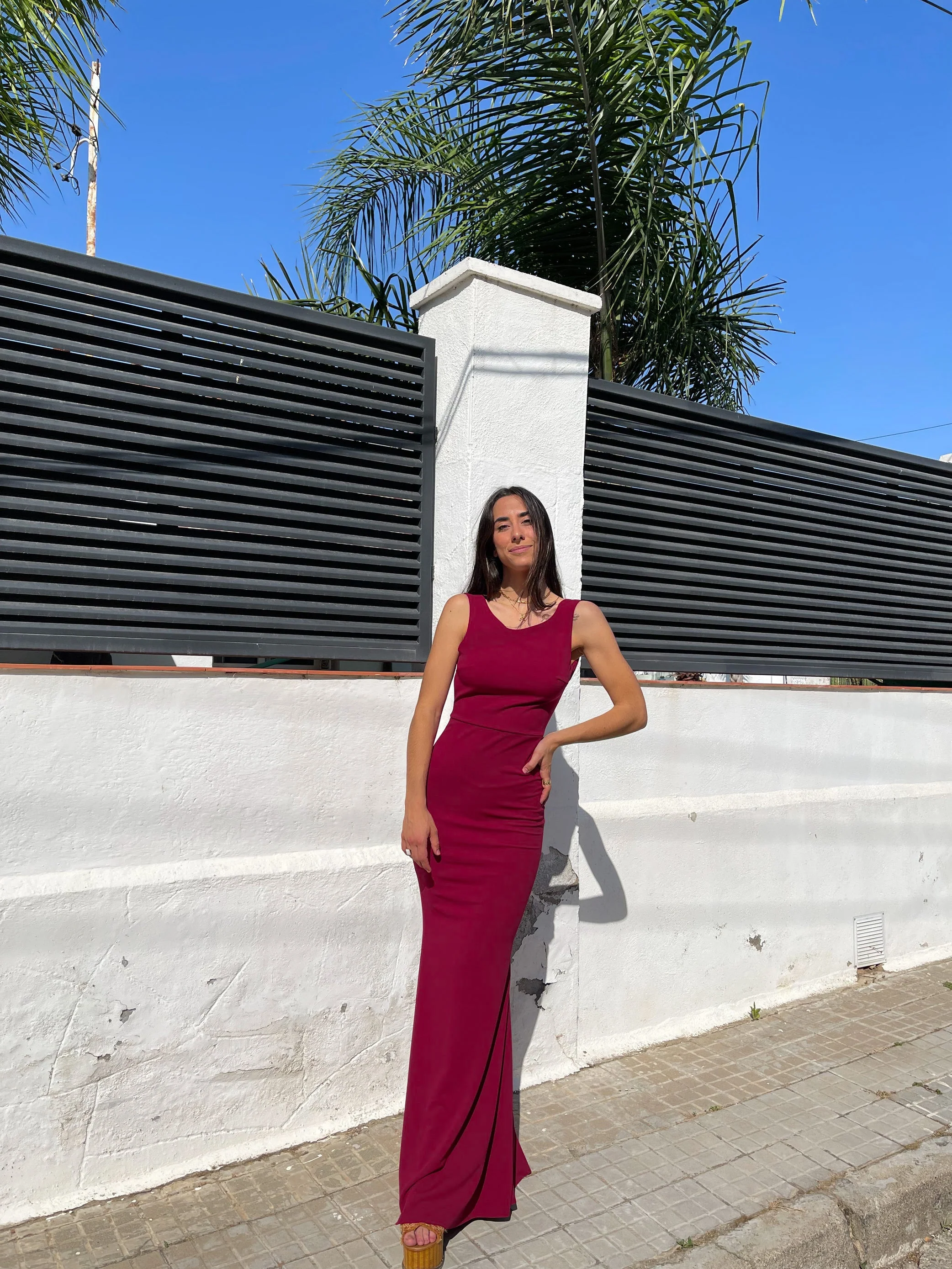 Vestido largo sirena burdeos - Image 4