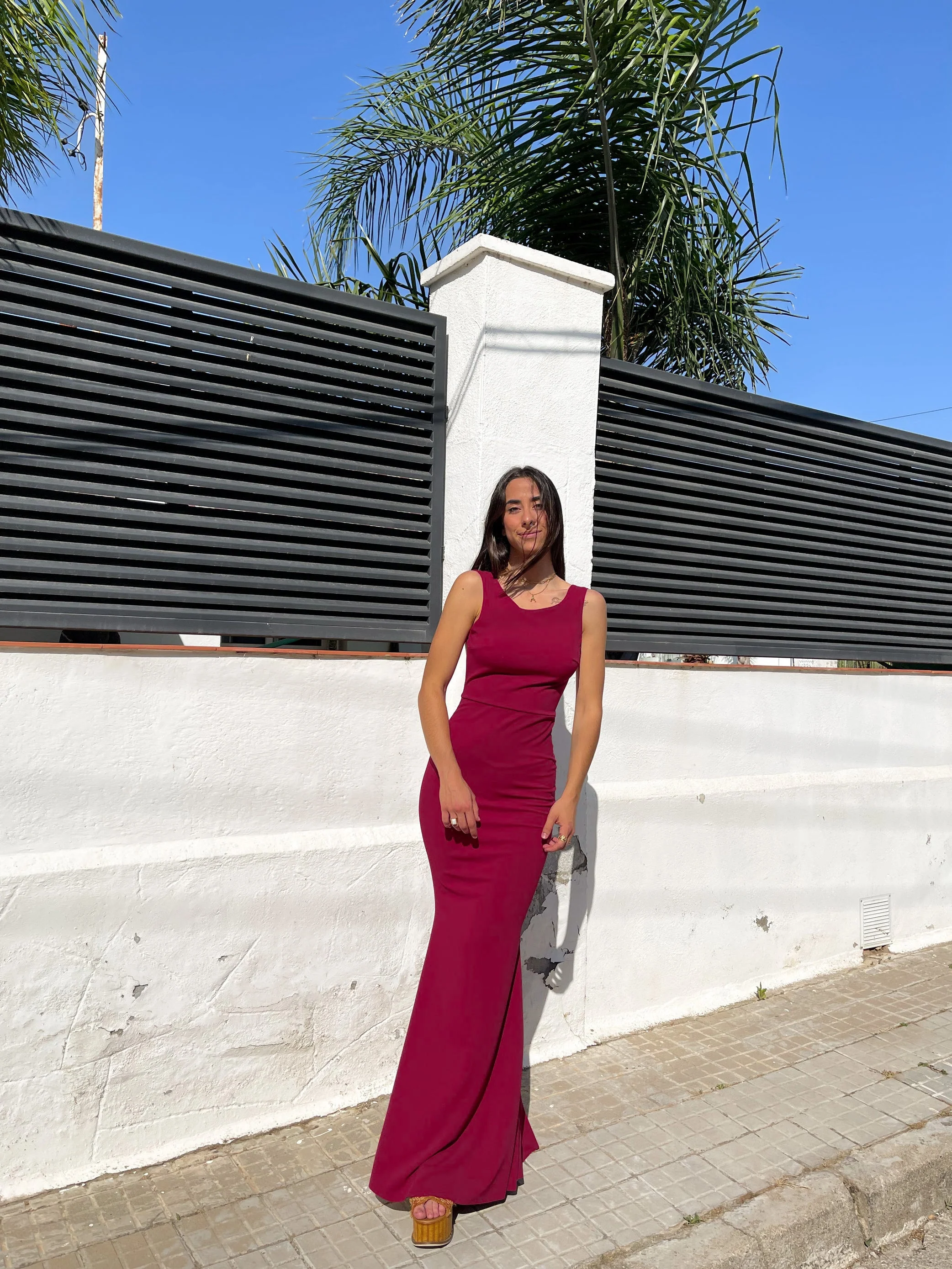 Vestido largo sirena burdeos - Image 5