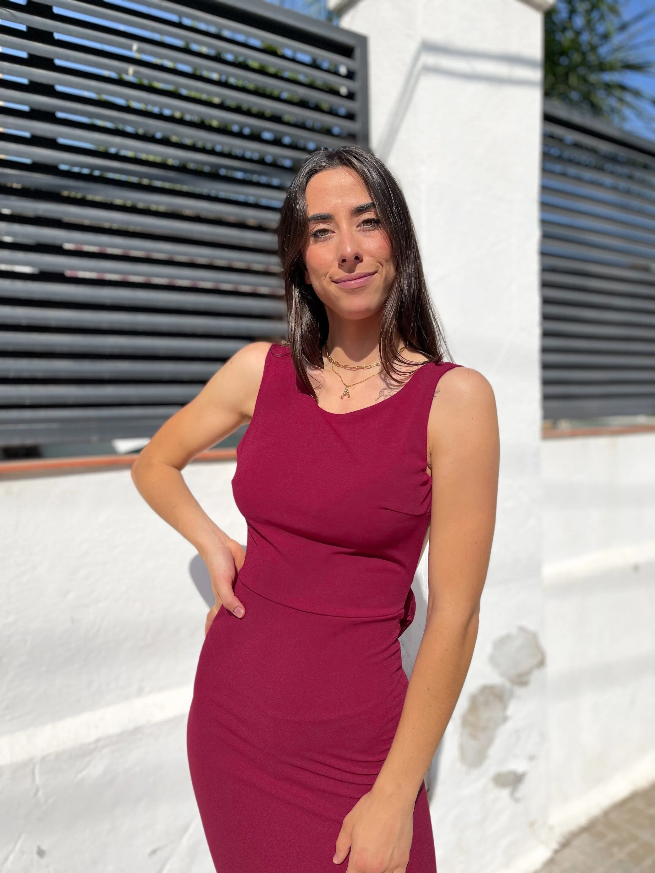 Vestido largo sirena burdeos - Image 6