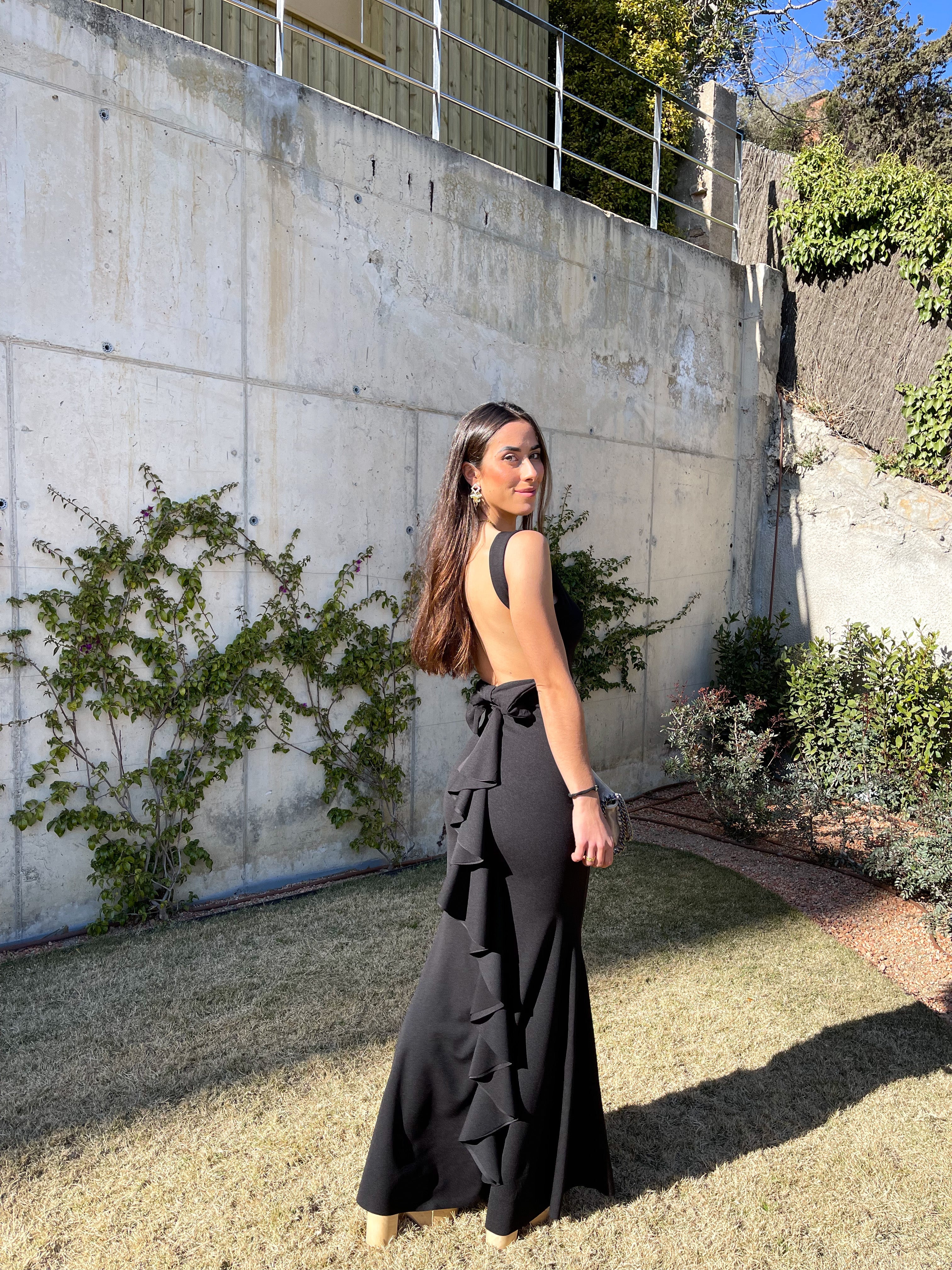 Vestido largo sirena negro - Image 3