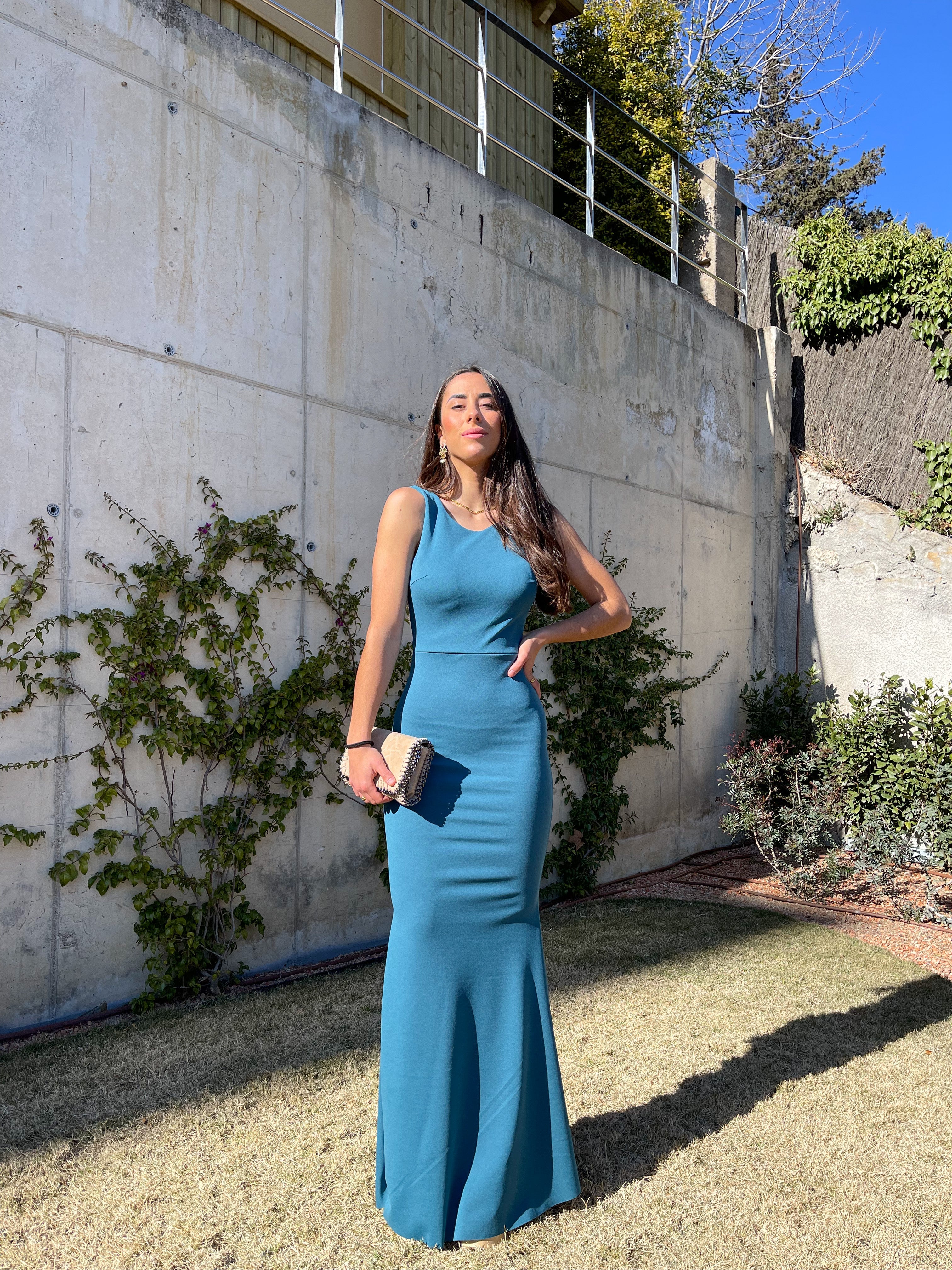 Vestido largo sirena petróleo - Image 6