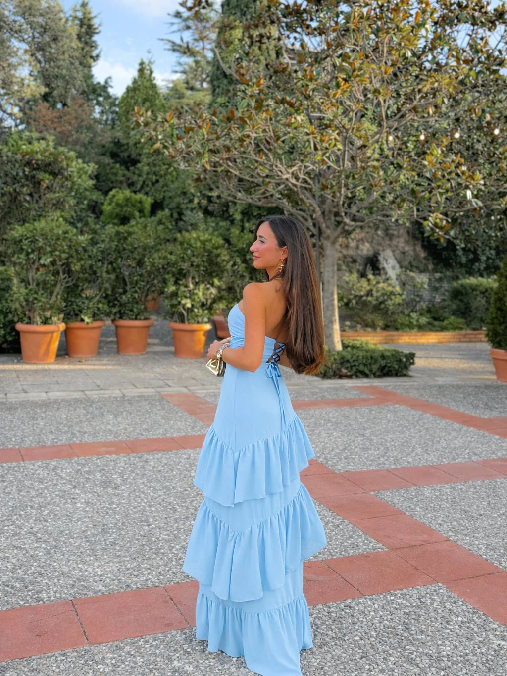 Vestido palabra volantes celeste - Image 11