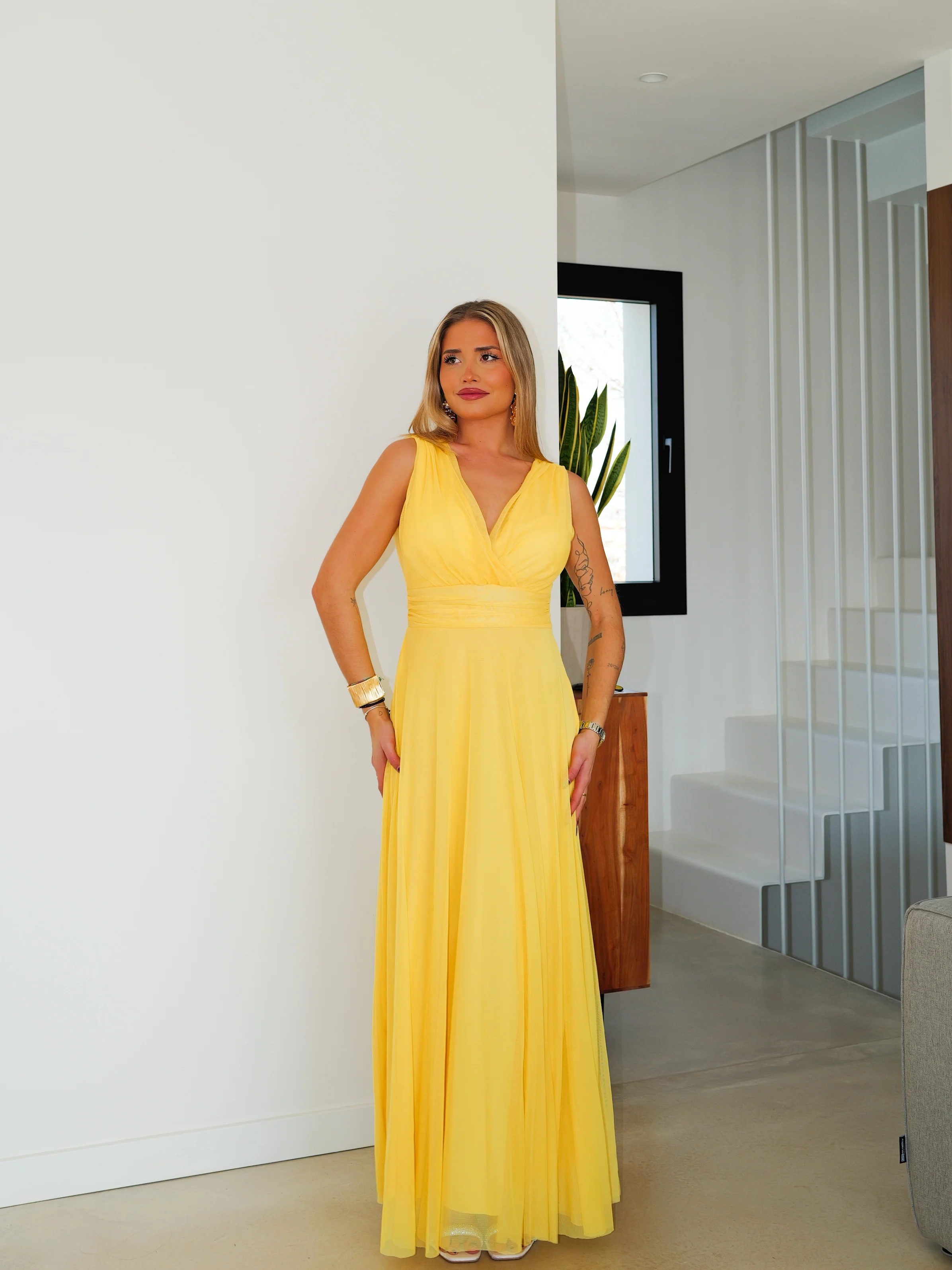 Vestido tulle pico amarillo - Image 3