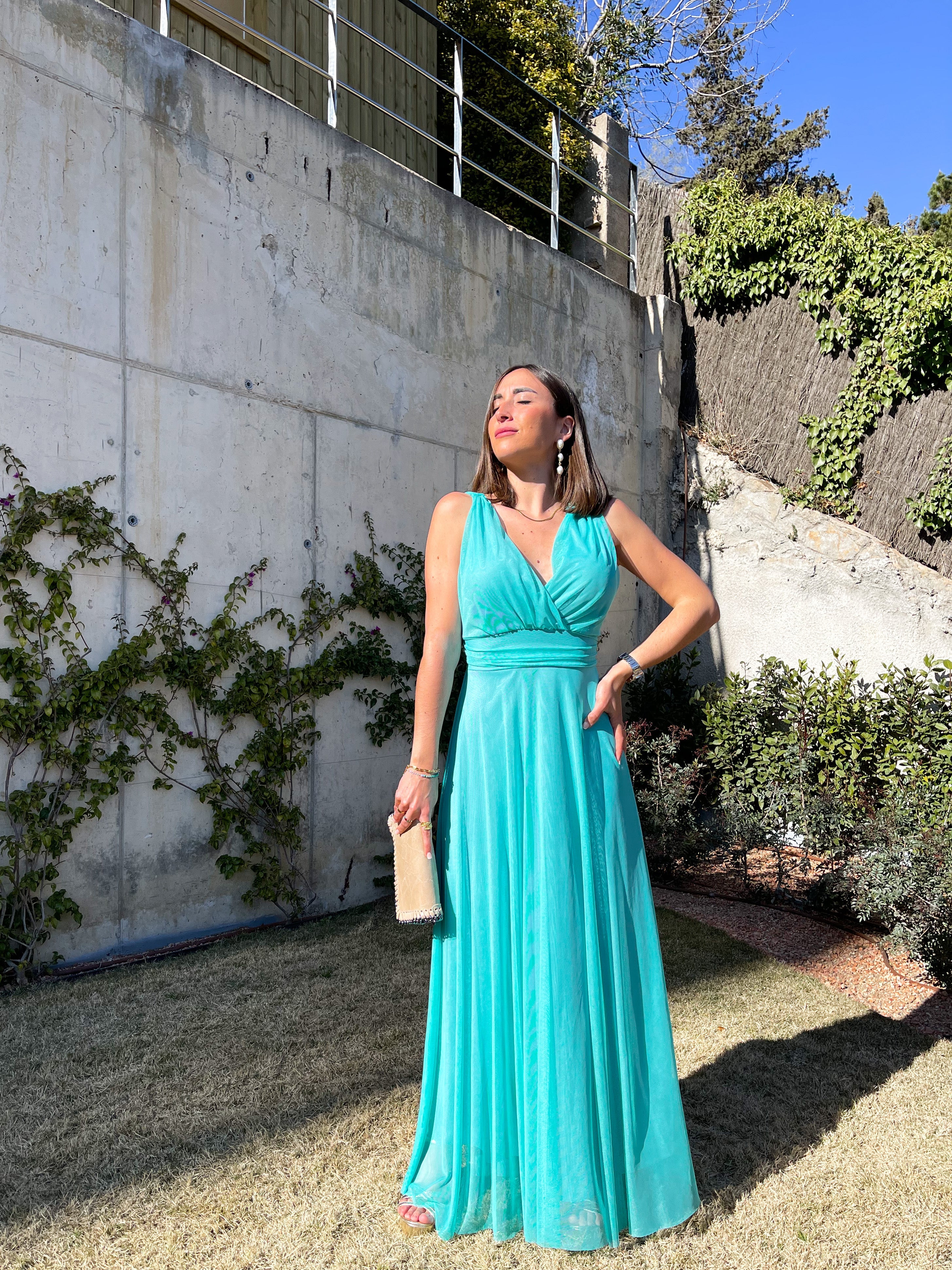 Vestido tulle pico turquesa - Image 5