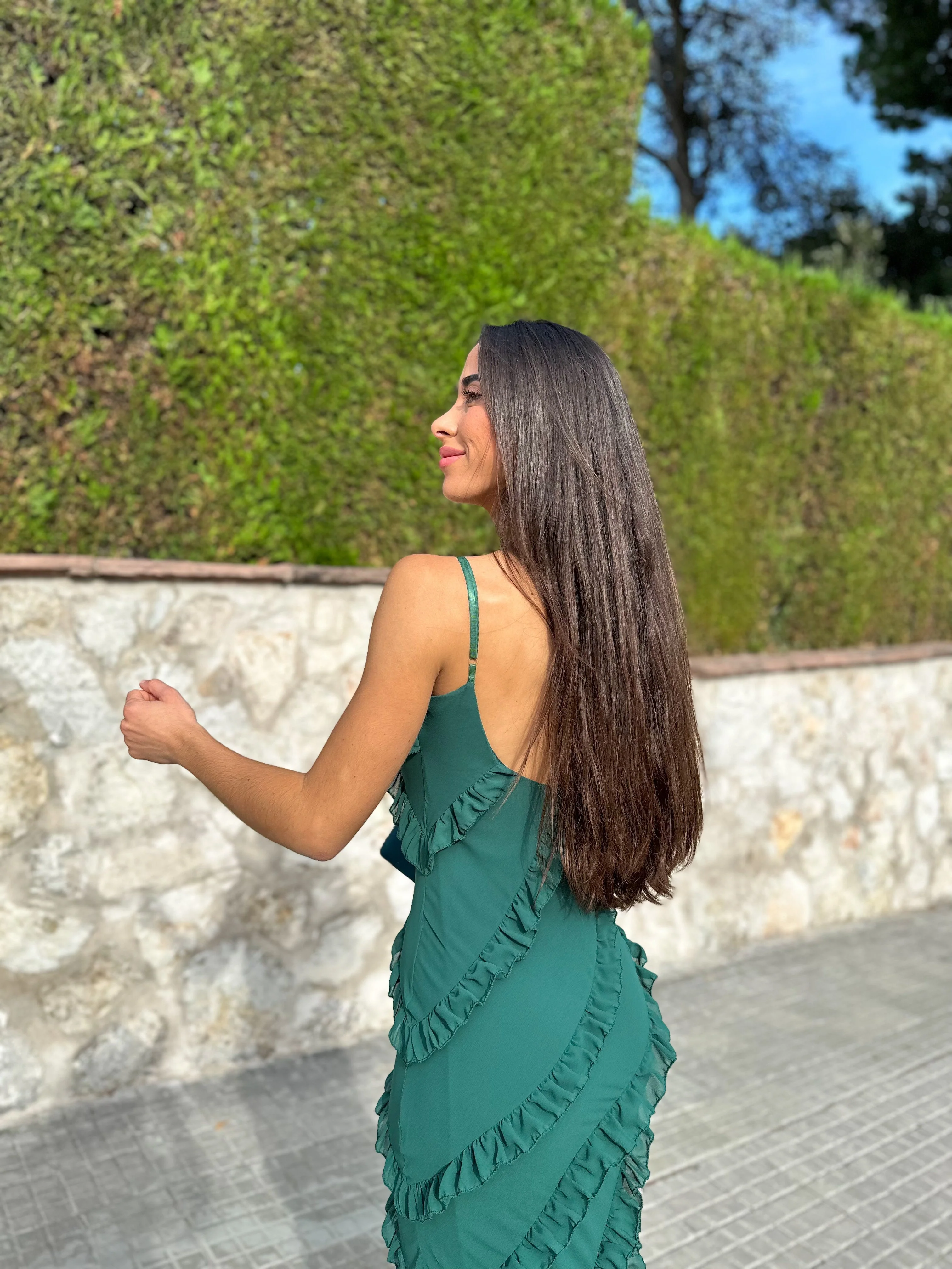 Vestido volantes crepe botella - Image 7