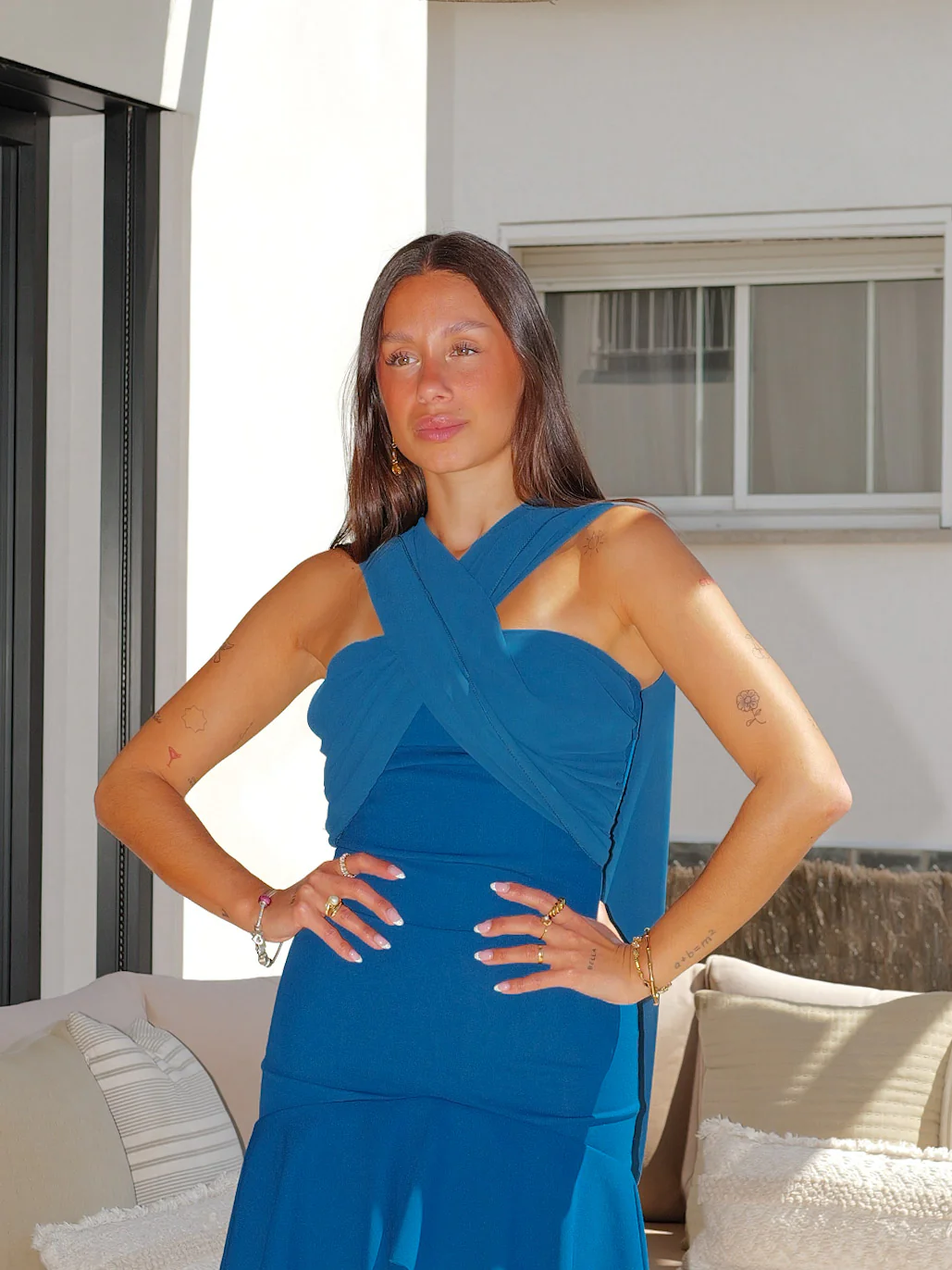 Vestido volantes multi tulle petróleo - Image 2