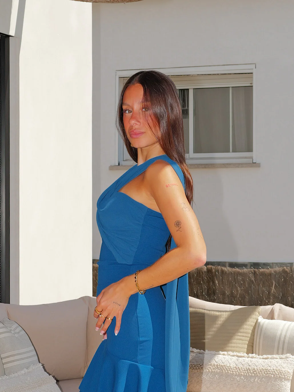 Vestido volantes multi tulle petróleo - Image 7